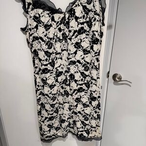 Newport Black and Cream Floral Midi Dress